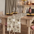 thumbnail image 2 of Coffee Table Runner 70 Inches Long,Beige Farmhouse Retro Beans Latte Tea Cup Funny Cotton Linen Table Runners Dresser Scarves,Decorative Tabletop Scarf Furniture Cover for Home Dinner Party 13"x70", 2 of 8