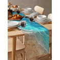 thumbnail image 2 of Table Runner Ocean Wave Table Decoration for Kitchen Dinning Ombre Turquoise Beach Table Decoration for Indoor Outdoor Party Wedding Decor 13x90inch, 2 of 7