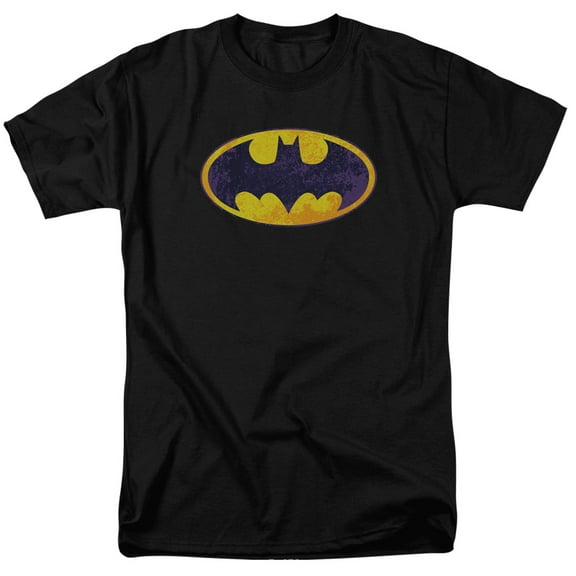 Batman Men's Bm Neon Distress Logo T-shirt XX-Large Black