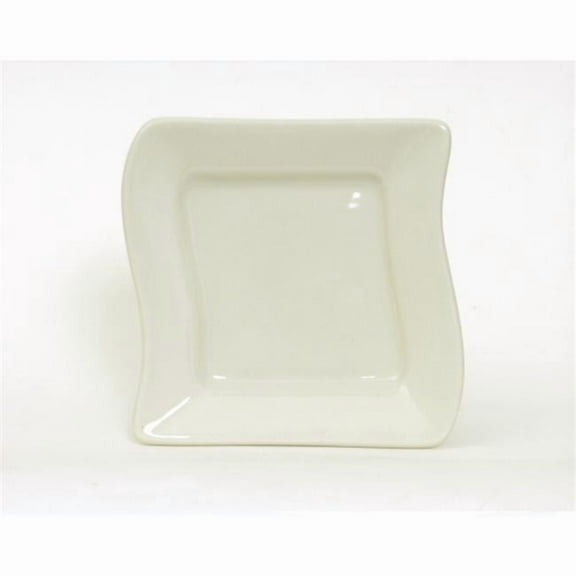 Tuxton China BEZ-063C 6.63 in. x 6.38 in. Wave Plate - Eggshell - 1 Dozen