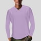thumbnail image 1 of Blusas y camisas de manga larga con cuello en V para hombre, estilo casual, de color liso, con empalme, de manga larga y cuello en V, de poliéster y algodón., 1 of 8