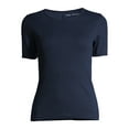 thumbnail image 5 of Free Assembly Women's Ribbed Crewneck Tee with Short Sleeves, Sizes XS-XXXL, 5 of 8