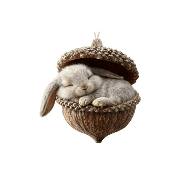 Adornos navideños de bellotas con animales del bosque, decoración acogedora para el árbol de Navidad, decoración personalizada de piñas con forma de animal, adorno colgante de criatura del bosque, re