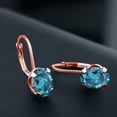 thumbnail image 2 of Gem Stone King 3.00 Ct Oval London Blue Topaz Brass Rose Gold Plated Brass Earrings, 2 of 4