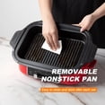 thumbnail image 4 of Ventray EL-GRILL Gril Électrique, Plaque de Cuisson Sans Fumée 1200W avec Poêle Antiadhésive Interchangeable - Rouge (Reconditionné), 4 of 7