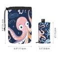 thumbnail image 5 of PhooArto Drawstring Cosmetic Bag, Barrel Shaped Portable Travel Makeup Bags, Cartoon Octopus Wave Pattern Large Capacity Waterproof Multifunctional Bucket Toiletry Bag, 5 of 6