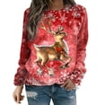 thumbnail image 2 of Amzcrzy Chandails pour Femmes Chandail de Noël Mode Femme Imprimé Manche Confortable Respirant Chandail à Col Rond Chandails pour Femmes Chandails et Chandails à Capuchon pour Femmes 2TG, 2 of 5