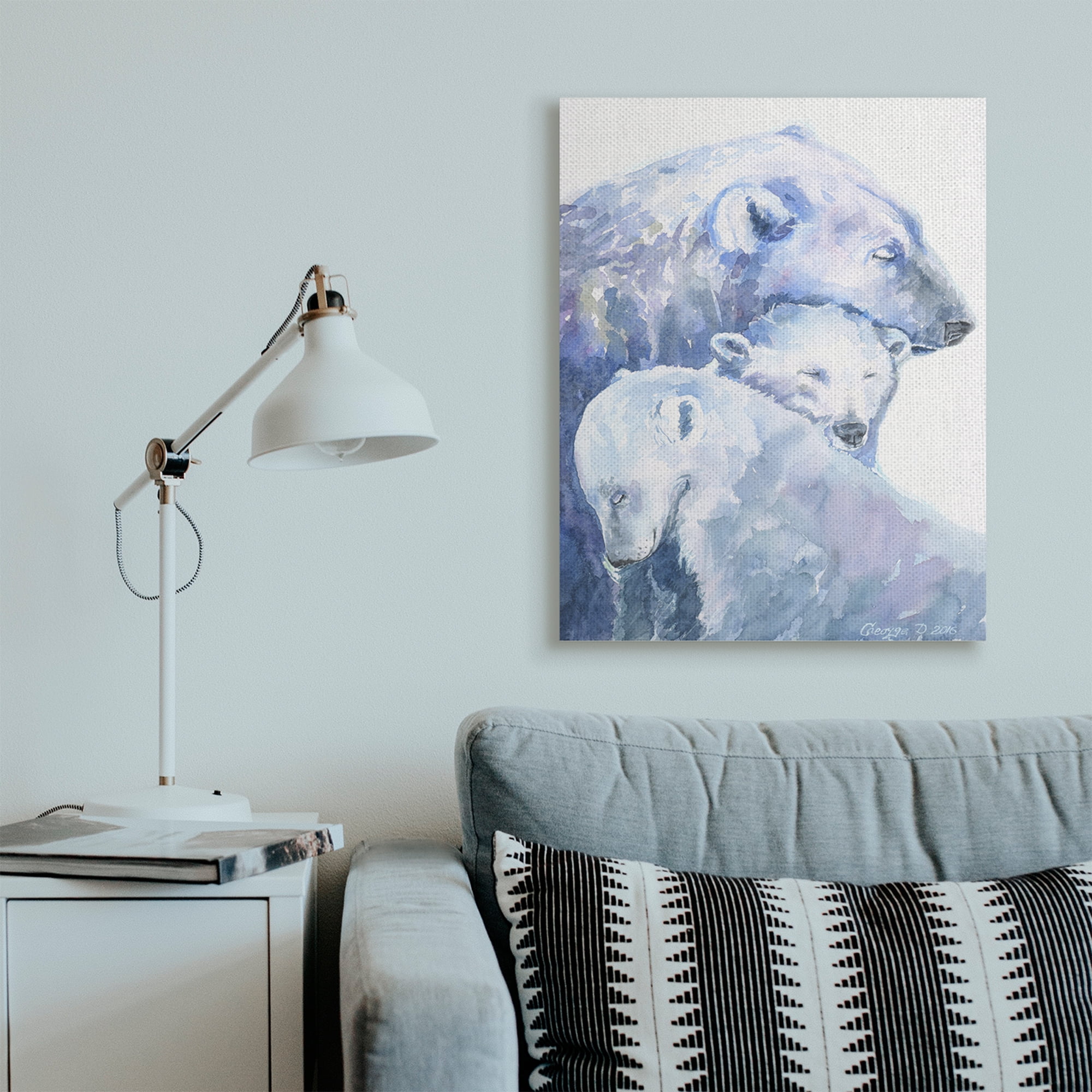Stupell Industries Polar Bear Family Arctic Hug Portrait Canvas Wall Art, 30 x 40, Design by George Dyachenko