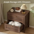 thumbnail image 6 of Joyyskill Nightstands Set of 2 with Large Storage, Wooden End Tables with 2 Drawers, Bedside Table, Brown, 6 of 7