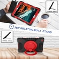 thumbnail image 4 of iPad 7th Generation Case 2019 with Hand Strap, Dteck 8th Generation iPad case with 360 Degree Kickstand Shoulder Strap Three Layer Silicone Cover for iPad 10.2 Inch 2019 2020 Releases, Black+Red, 4 of 8