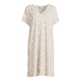 thumbnail image 3 of Secret Treasures Women's and Women's Plus Size Knit V-Neck Nightgown with Short Sleeves, 3 of 5
