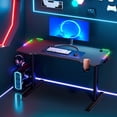 thumbnail image 7 of Student Computer Desks, 56in Gaming Desk, 3 Levels Electric Lift Standing Desk, Ergonomic Computer Game Table with Colorful Light Strip,Height Adjustable PC Workstation Desk,Home Office Stand Up Desk, 7 of 7