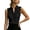 Black, variant on Womens Cotton Sleeveless Button Down Shirts- V Neck Summer Collared Casual Workwear Loose Fit Office Blouses White Size S