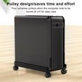 thumbnail image 3 of VONKY Computer Host Stand Wheel Desktop Mainframe Tray Movable Bracket Towers Locking Base Nonslip Household Office Multifunctional L with 3-side Guards, 3 of 6