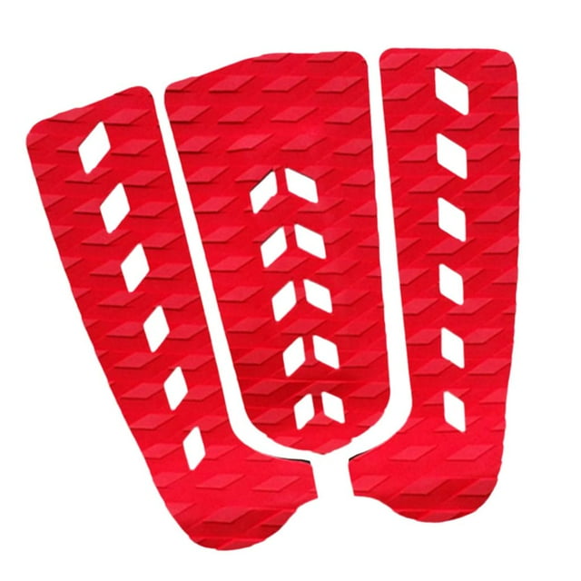 Almencla 3Pcs Anti-Dérapant Traction Pad - EVA Planche de Surf Kiteboard Longboard Surf Rouge