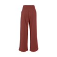 thumbnail image 4 of Cotton Linen Pants Women Smocked High Waisted Split Wide Leg Pants Summer Flowy Vacation Beach Pant with Pockets 2025, Vermilion M, 4 of 7