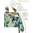 thumbnail image 5 of Blueberry Botanical Rectangle Tablecloth, Green Spring Leaves Branches Waterproof & StainResistant Tablecloth, Washable Oil-proof Table Cover for Dining/Party/Wedding/Camping/Buffet 60x102 In, 5 of 9