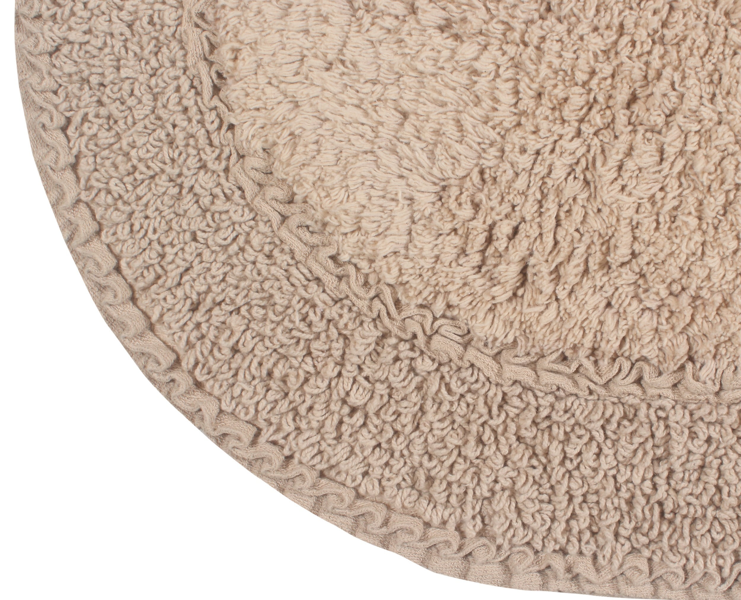 Home Weavers Double Ruffle Collection 100% Cotton Non-Slip Bathroom Rug Set Machine Washable Bath rug-21"x34", Bathroom Rug- 24"x40", Linen Color 2 Piece Bath rug set