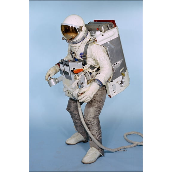 24"x36" Gallery Poster, Gemini 9 space program configured extravehicular spacesuit 1966
