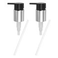 thumbnail image 1 of 2 Pcs Cabezas de dispensador de jabón, dispensadores de jabón de mano, cabezas de bomba de reemplazo clip-on para botellas de loción y champú de tamaño de cuello estándar 24/410, negro plateado, 1 of 7