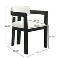 thumbnail image 3 of Rovelle Modern Upholstered Dining Chairs, Rubberwood, Beige + Black, Set of 2, 3 of 8