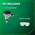 thumbnail image 6 of Metabo HPT Palm Nailer, Pro-preferred Pneumatic Power Nailers, Palm Tool for Joist Hangers & Connectors, Magnetic Nose for Precise Fastening, 360° Swivel Plug, 2-1/2″ to 3-1/2″ Bulk Fasteners, NH90AB, 6 of 12