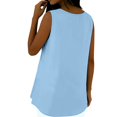 thumbnail image 6 of Women's Loose Fit Tank Tops Summer Casual Sleeveless Buttons Up Tunics Flowy Pleated Blouses by Yigetop Sky Blue S, 6 of 8
