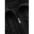 thumbnail image 3 of PRETTYGARDEN Women's Cable Knit Cropped Cardigan Sweaters Oversized Sweater, Long Sleeve Zip Up Jacket, Collared Neck, Ribbed Hem, Cozy Soft Casual Wear, Fall Clothes Winter Outerwear, 3 of 9