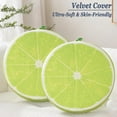 thumbnail image 2 of Lemon Velvet Round Throw Pillow - Fruit Plush Cushion for Home Decor Couch (15-Inch), 2 of 7