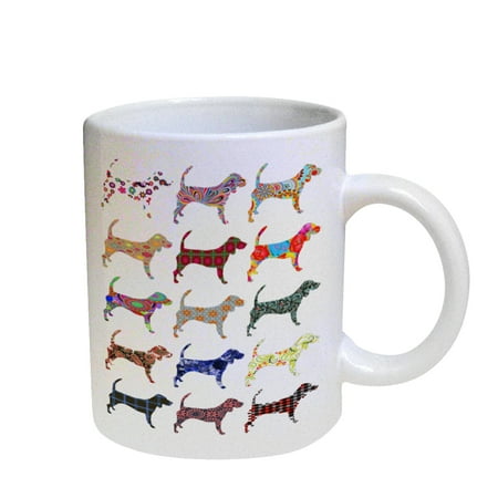 

KuzmarK Coffee Cup Mug Pearl Iridescent White - Bloodhound Dog