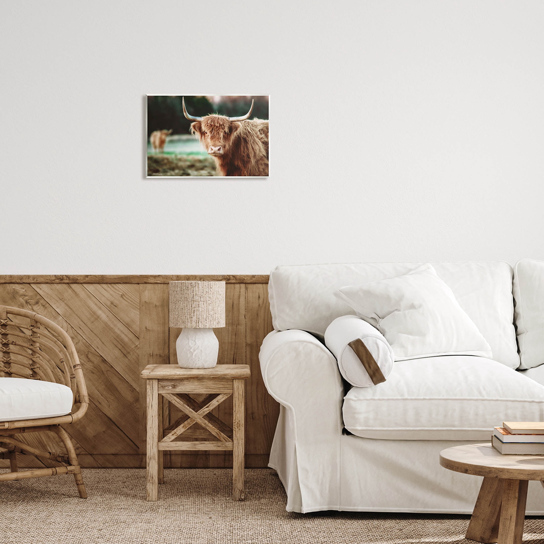 Stupell Industries Highland Cattle Gazing Photography Photograph Unframed Art Print Wall Art, Design by Dakota Diener