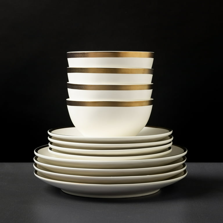 Free Shipping! Thyme & Table Everest 12-Piece Ceramic Dinnerware
