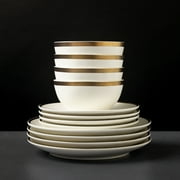 (3 pack) Thyme & Table Everest 12-Piece Ceramic Dinnerware Set Off-White