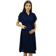 thumbnail image 1 of Bimba Maternity Robe Nursing Coverup With Side Shoulder Buttons Baby Shower Gift, 1 of 10