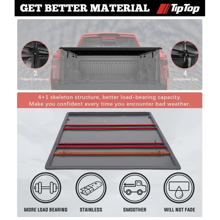 5FT Soft Tri-Fold Tonneau Cover Fit For Nissan Frontier Truck Bed On 5FT Soft Tri-Fold Tonneau Cover Fit For Nissan Frontier Truck Bed On