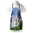 thumbnail image 3 of Nature Apron Waterfall Exotic Tropical Leaves Natural Swimming Pool Water Picture, Unisex Kitchen Bib Apron with Adjustable Neck for Cooking Baking Gardening, Forest Green Pale Blue, by Ambesonne, 3 of 3