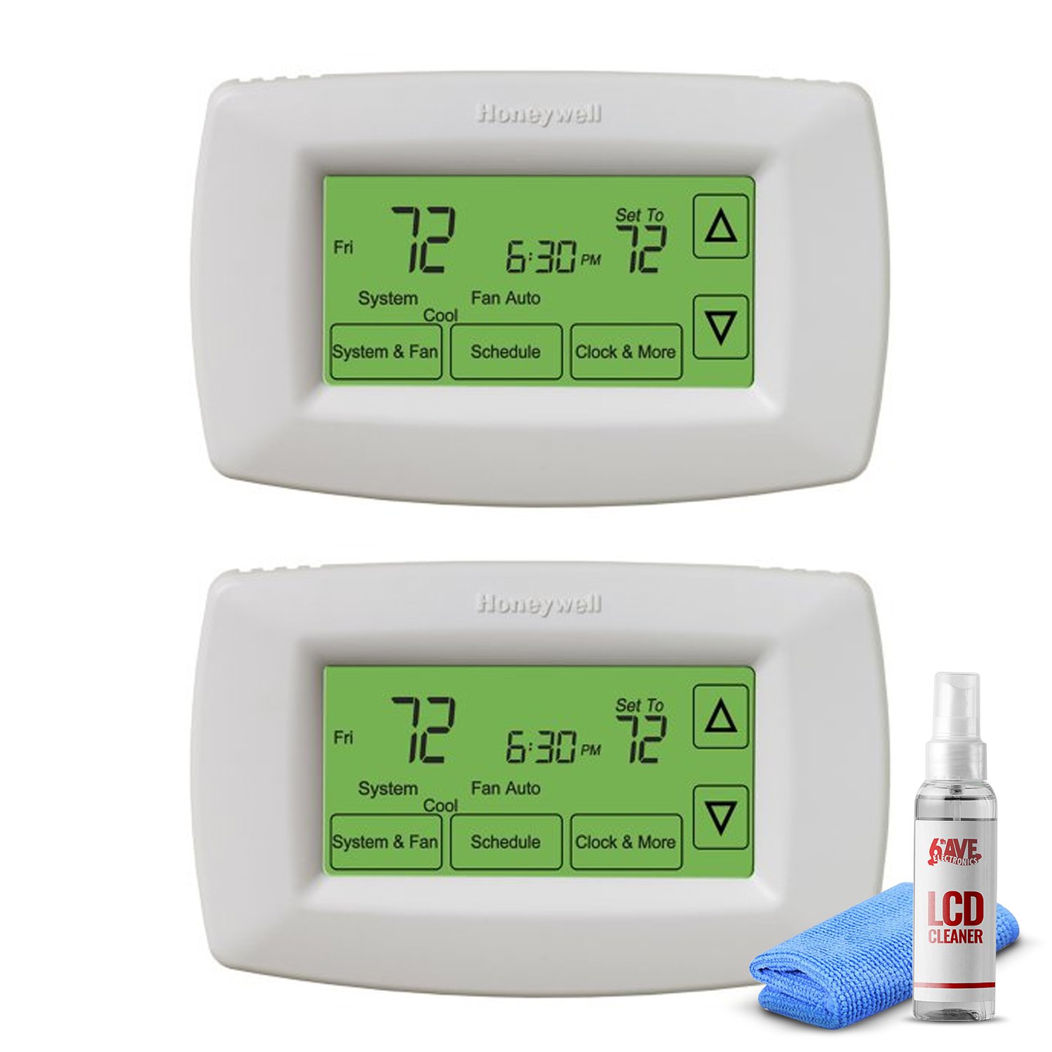 2-Pack Honeywell Home RTH7600D 7-Day Programmable Touchscreen Thermostat,  small -White, 1-pack + LCD Cleaner | Walmart Canada
