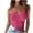 Hot Pink, variant on Women Ribbed Square Neck Sleeveless Crop Top Summer Casual Fashion Workout Slim Tank Tops, Red XXL
