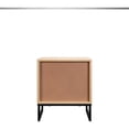 thumbnail image 4 of Mesa lateral moderna costera de abedul con cajón Top de madera natural con piernas de metal negro, 4 of 5
