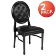 thumbnail image 3 of Flash Furniture 2 Pack HERCULES Series 900 lb. Capacity King Louis Chair with Tufted Back, Black Vinyl Seat and Black Frame, 3 of 9