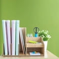 thumbnail image 3 of Magazine Rack Wood Multiple Columns High Capacity Partition Design Desktop File Racks for Home Office Storage Cabinet Folder (Color : Wood Colour, Size : Three Columns), 3 of 5