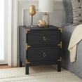 thumbnail image 2 of SAFAVIEH Galio Traditional Style 2 Drawer Nightstand, Black/Gold (18.5 in. W x 15.4 in. D x 22.2 in. H), 2 of 12