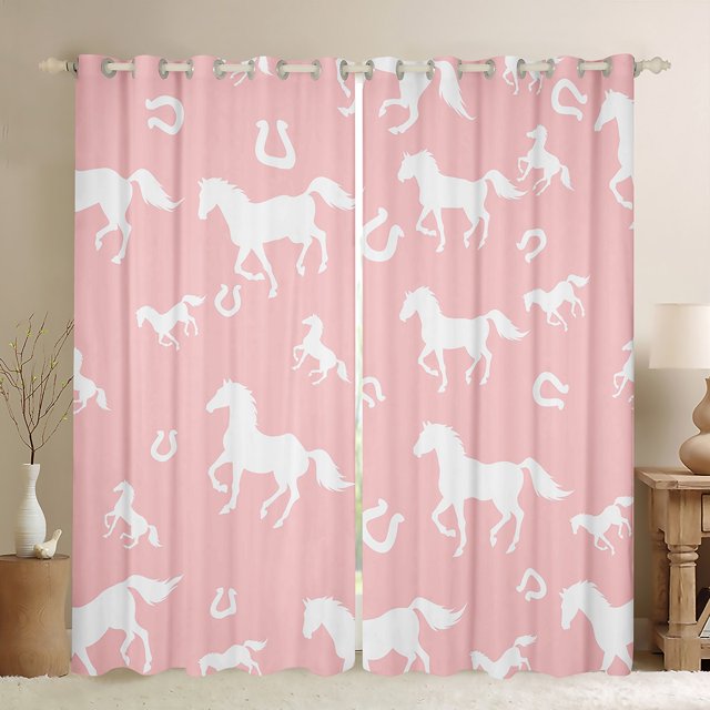 Erosebridal Rideaux Animaux Cheval pour Salon, Rideaux et Draperies Fer à Cheval Western (52x84), Décoration de Chambre Sud-Ouest