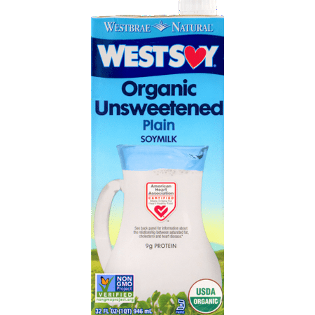 (Pack of 12) Westsoy Organic Unsweetened Soy Milk, 32 fl oz