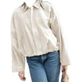 thumbnail image 5 of Long Sleeved Women Spring Fall Faux Suede Bomber Jackets Turn-down Collar Casual Lapel Zipper Jacket, 5 of 7