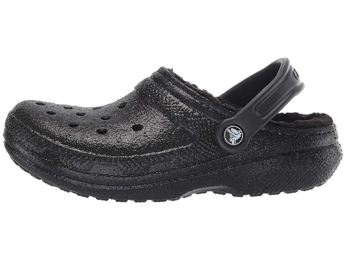 glitter crocs with fur inside