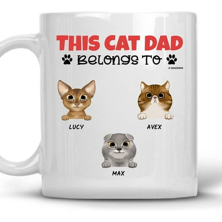 

Personalized Funny Cat Mug This Cat Dad Belongs To Fathers Day Mug Gifts For Cat Father Cat Lover Cat Dad Pet Lovers Gifts Birthday Christmas Father s Day 11oz 15oz Coffee Mug (3 cats)