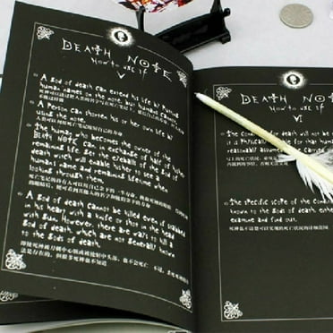 Death Note Writing Journal with Feather Pen, Black, 8in x 5.7in, 60 Pages
