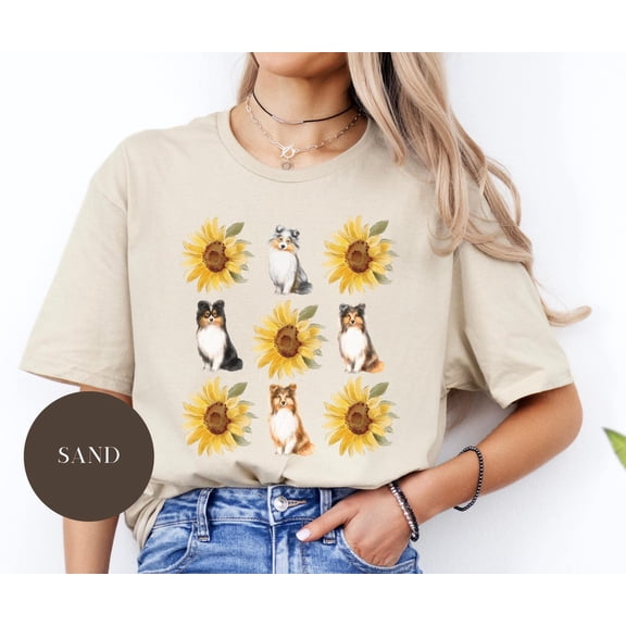 Sheltie Sunflower Shirt, Shetland Sheepdog Shirt, Fall Autumn Sheltie Shirt, Sheltie Dog Mom TShirt, Sheltie Lover , Herding Dogs All Size S-5Xl