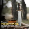 thumbnail image 5 of Full Tang Bowie Fixed Blade Hunting Knife 15 inch - Buck Knife with Leather Sheath for Men - Firm Grip Handle, Brass Guard with Carbon Steel Clip-Point Blade Knifes for Camping, Outdoor$$Other, 5 of 7
